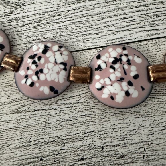 Enamel Bracelet Mid Century Modern Vintage Copper Modernist Artisan Retro MCM - Picture 2 of 5